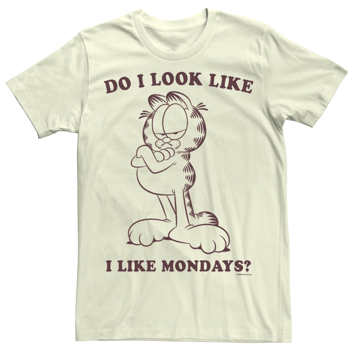 

Мужская футболка Garfield Mondays с холодным текстом Licensed Character