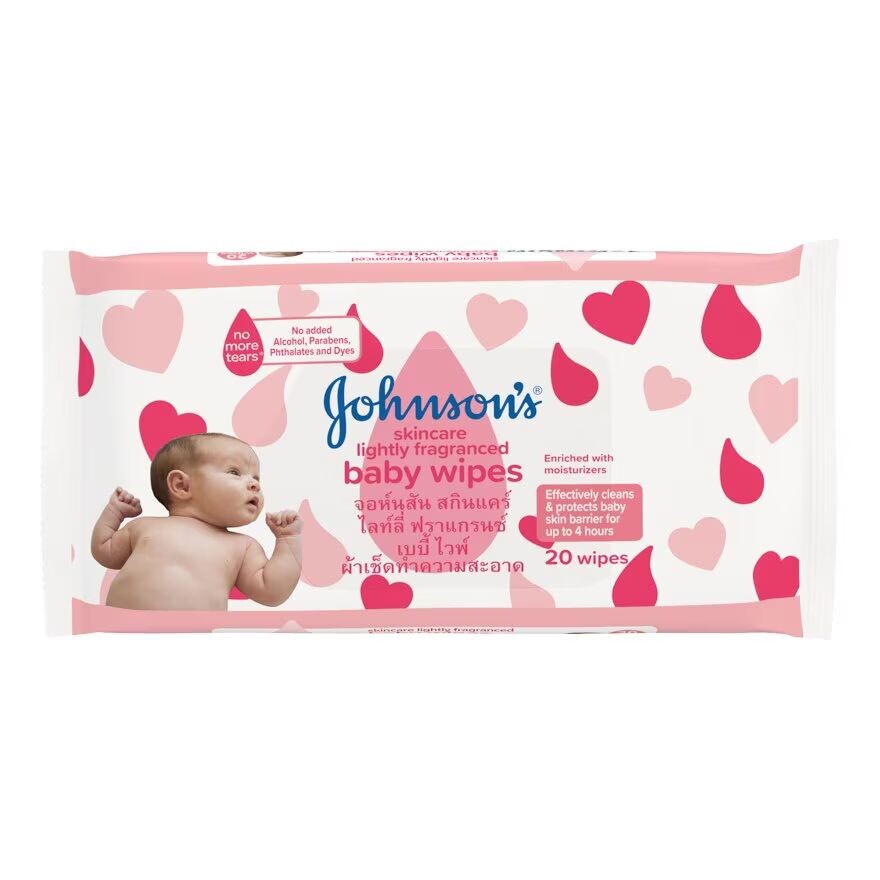 

Johnson Детские салфетки для ухода за кожей с легким ароматом, 20 шт, Pink