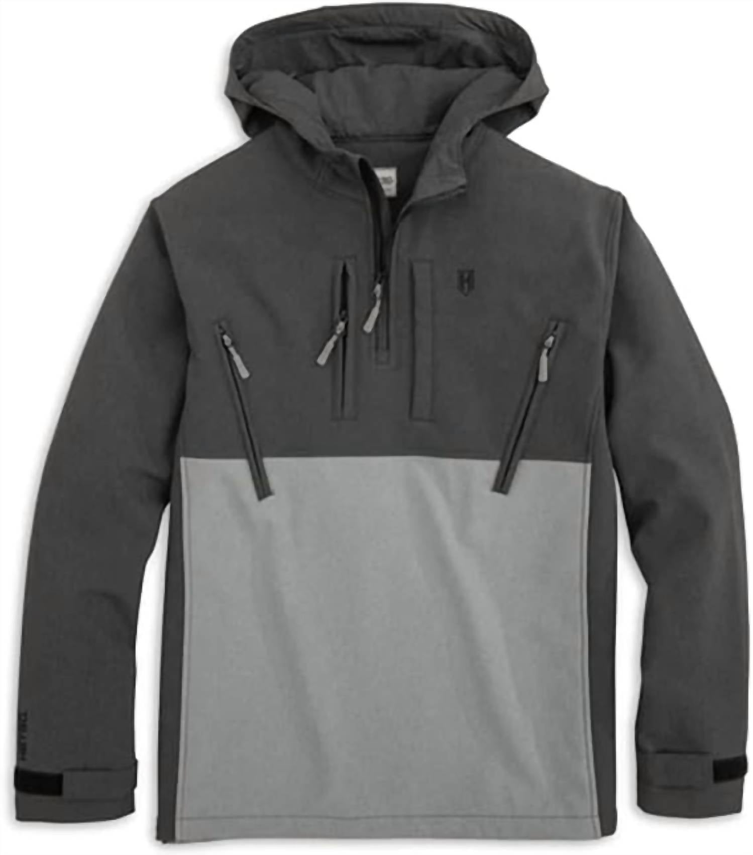

Мужская толстовка с капюшоном на молнии Quarter Zip в цвете Heather Black Heybo Outdoors