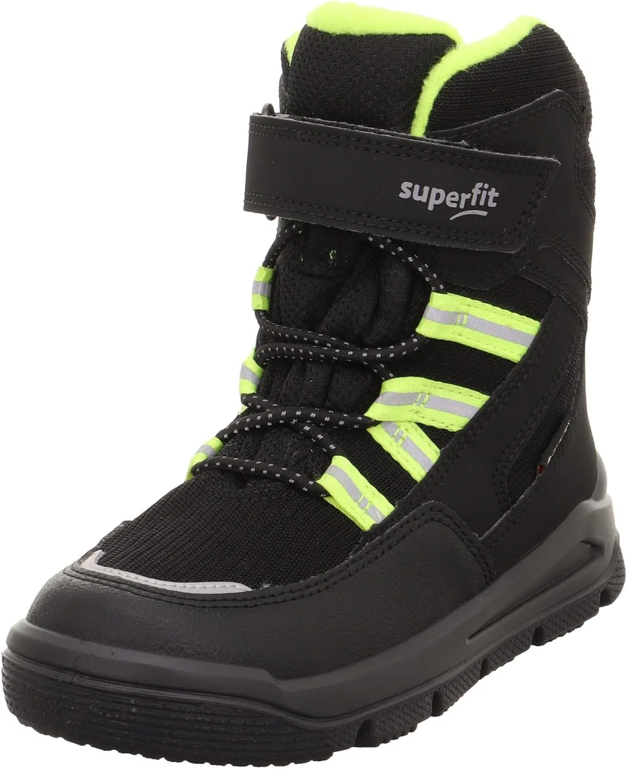Теплые утепленные зимние ботинки Superfit Girls Mars с мембраной Gore-Tex, Black / Yellow 0000