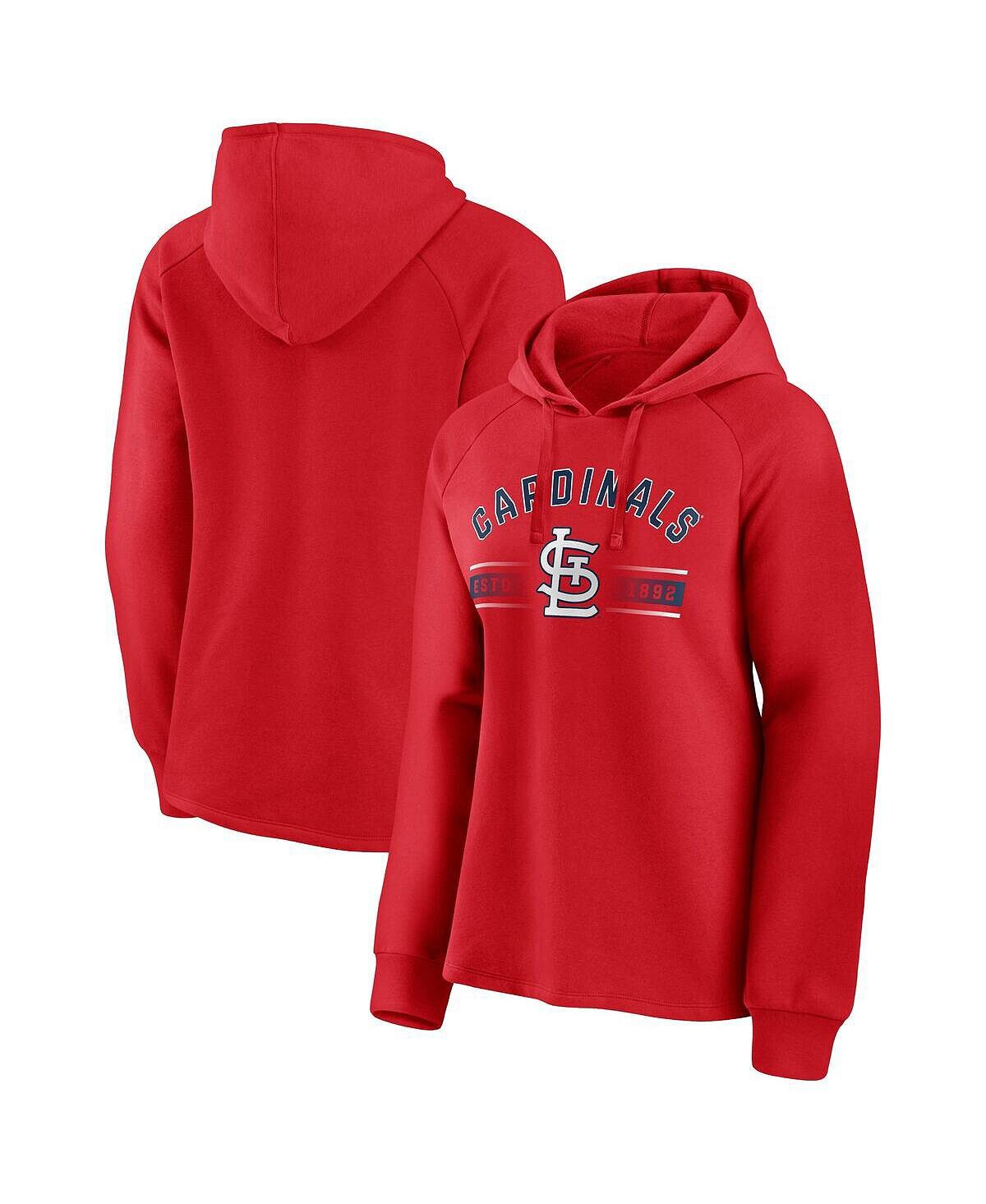 

Женский красный пуловер с капюшоном St. Louis Cardinals Perfect Play с логотипом реглан Fanatics, красный