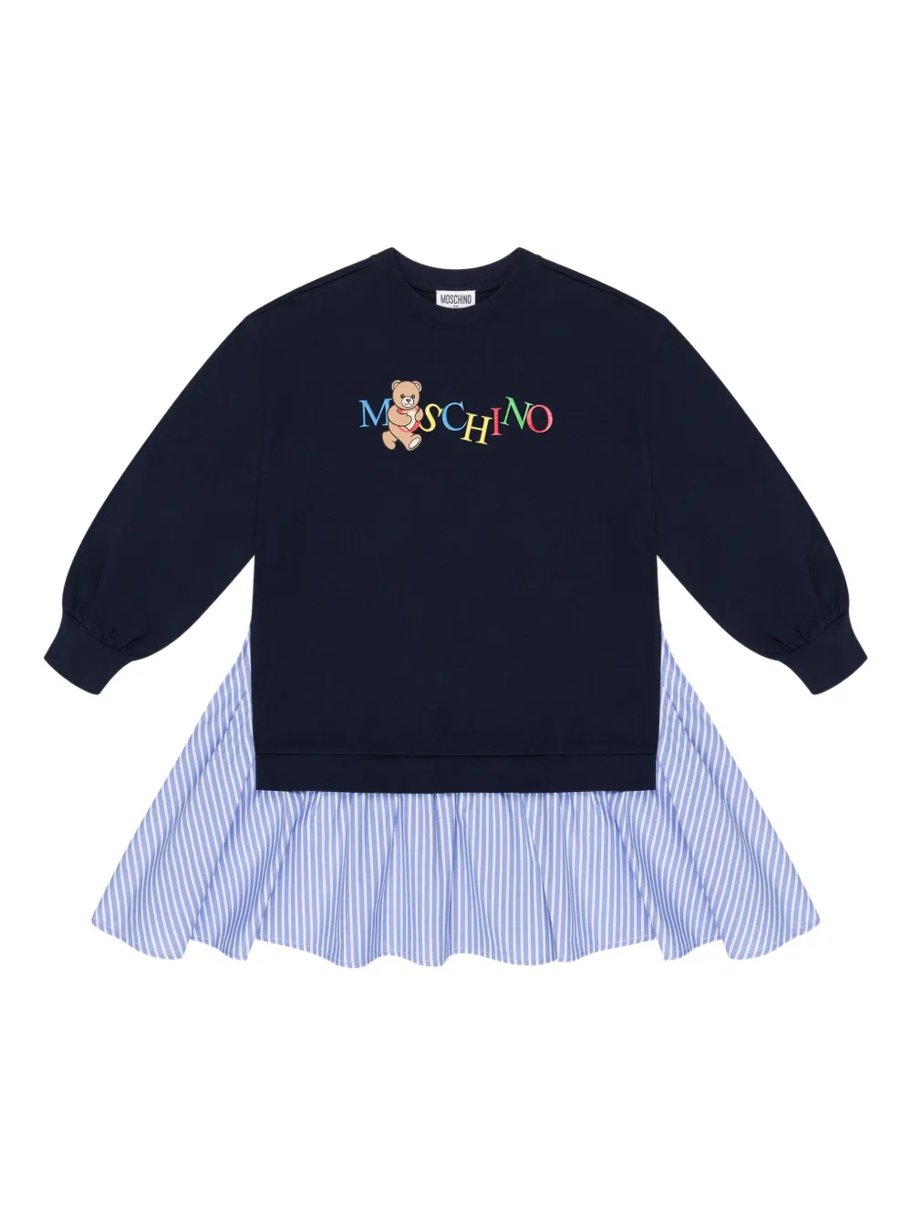 

Многослойное платье-толстовка Moschino Kids, синий