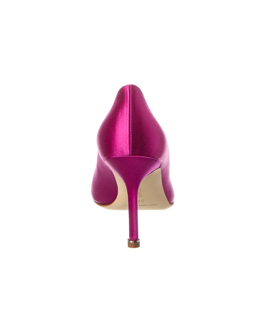 Атласные туфли Manolo Blahnik Hangisi 90, розовый — фото 3