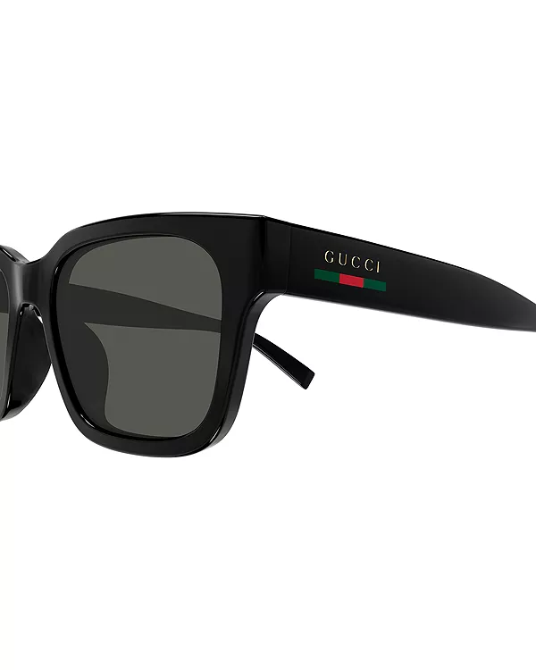 Квадратные солнцезащитные очки Lines, 55 мм Gucci, черный — фото 4