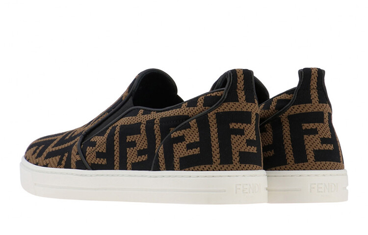 FF LOGO Скейтбординг Кроссовки женские низкие коричневые Fendi — фото 4