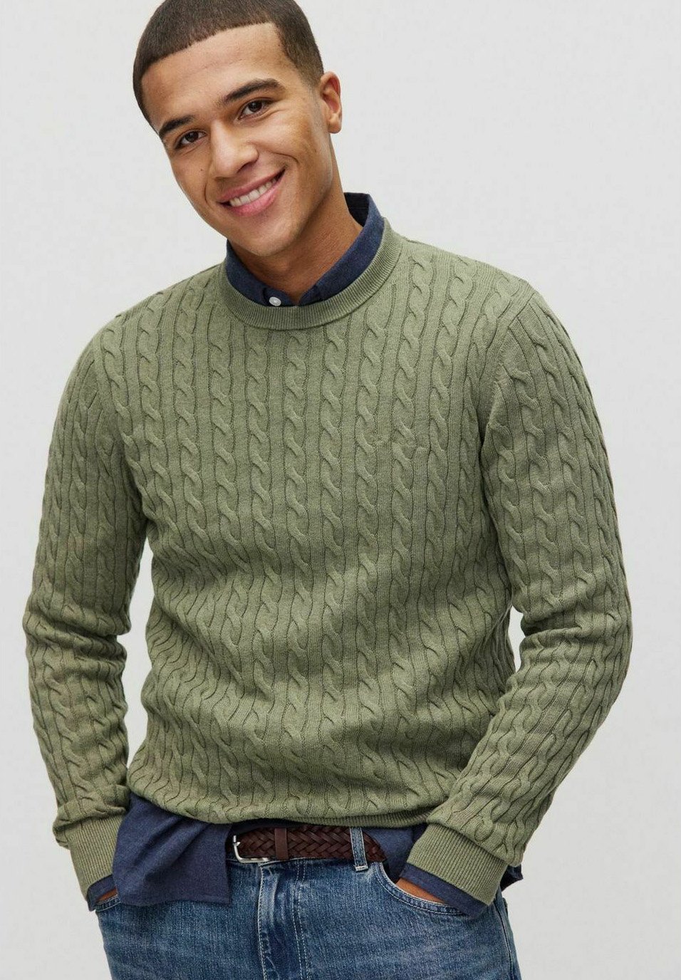 

Джемпер DAVE CABLE CREW NECK BONDELID, зеленый