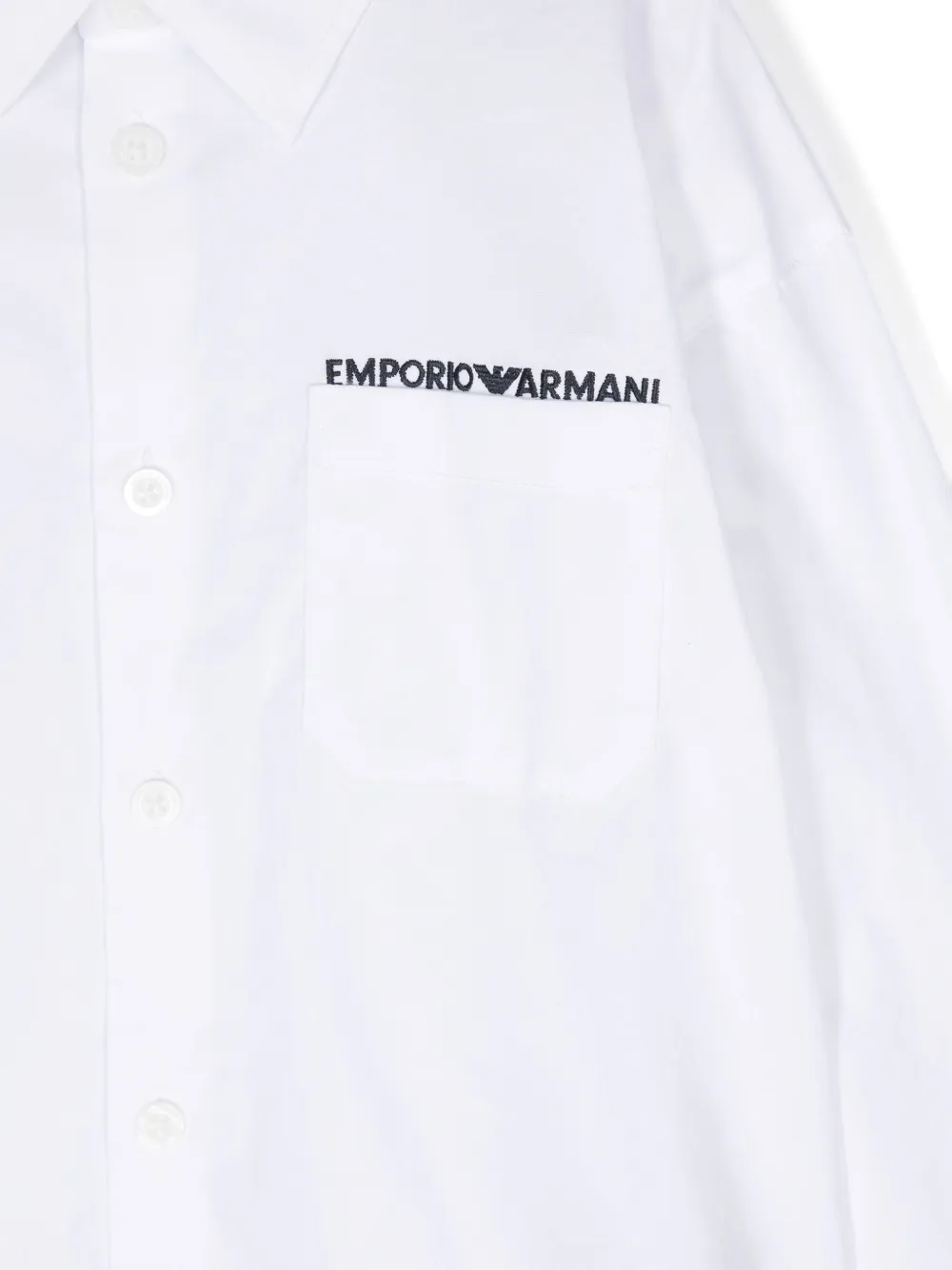 Рубашка с вышитым логотипом Emporio Armani Kids, белый — фото 3