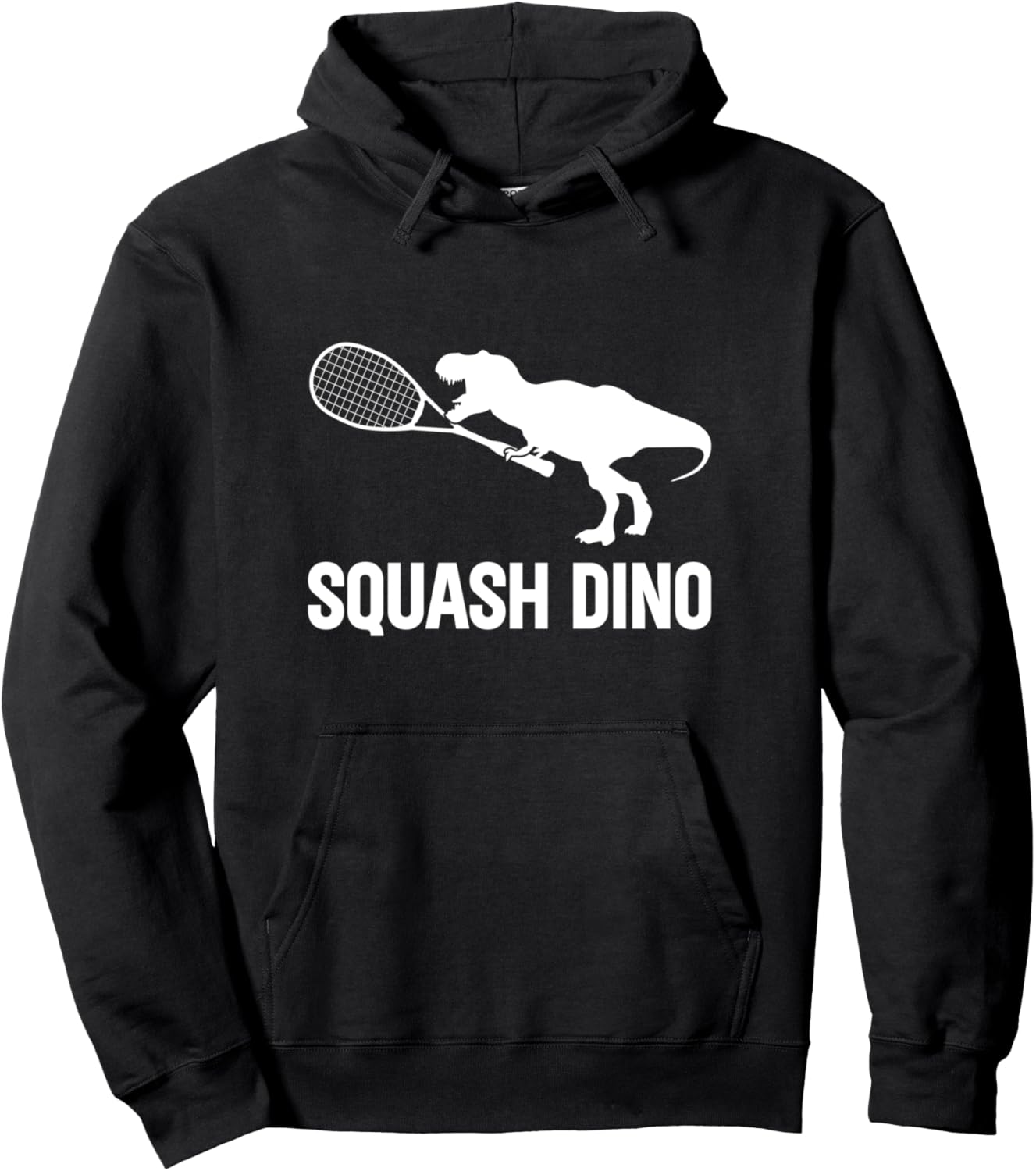 

Худи с изображением игрока в сквош, динозавра из сквоша Funny Squash Dinosaur, черный