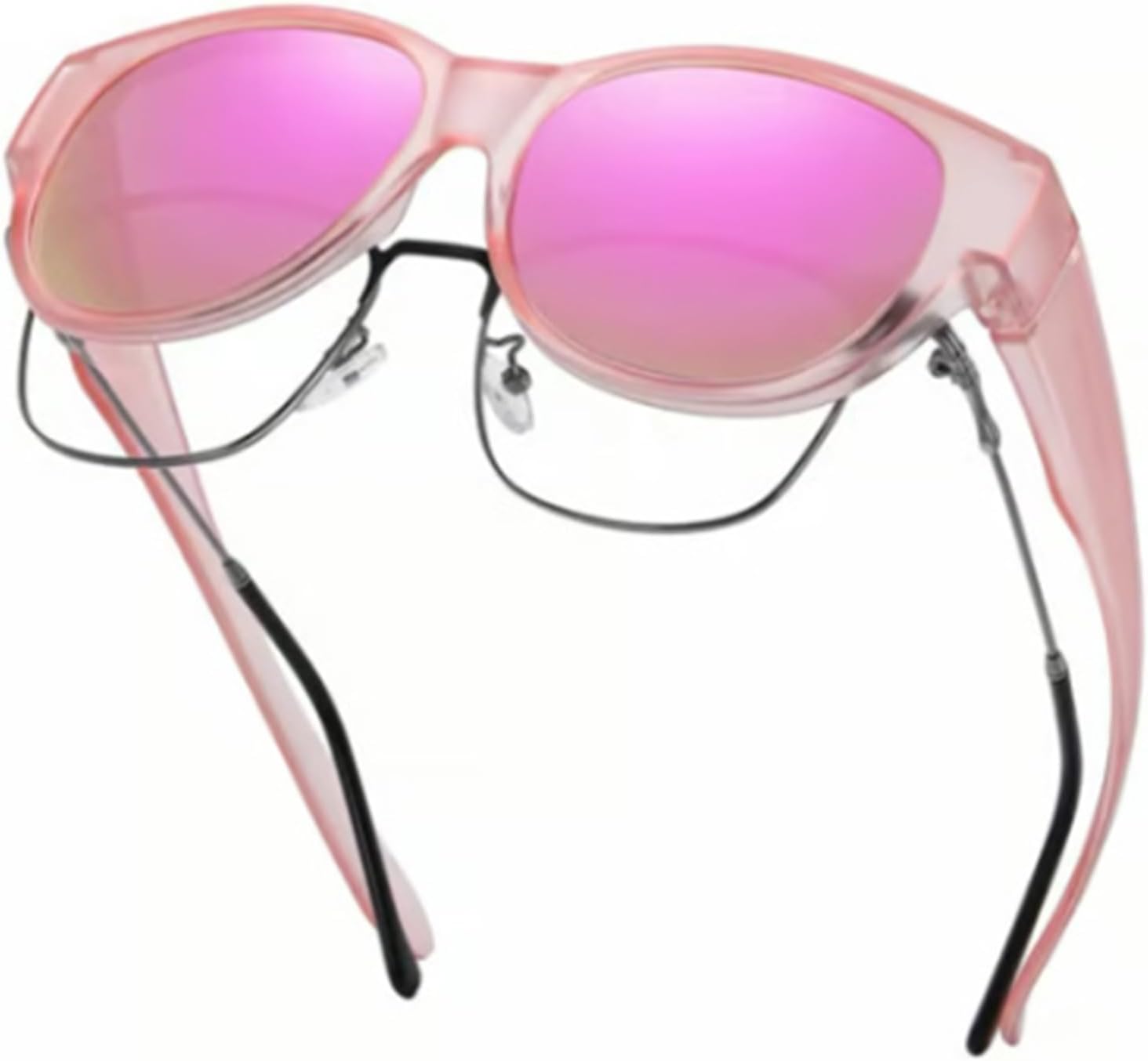 

Новые солнцезащитные очки «кошачий глаз» увеличенного размера (2025 год), поляризованные, с защитой UV400, подходят для людей с близорукостью, надеваются поверх обычных очков Generic, 08 Pink Lenses