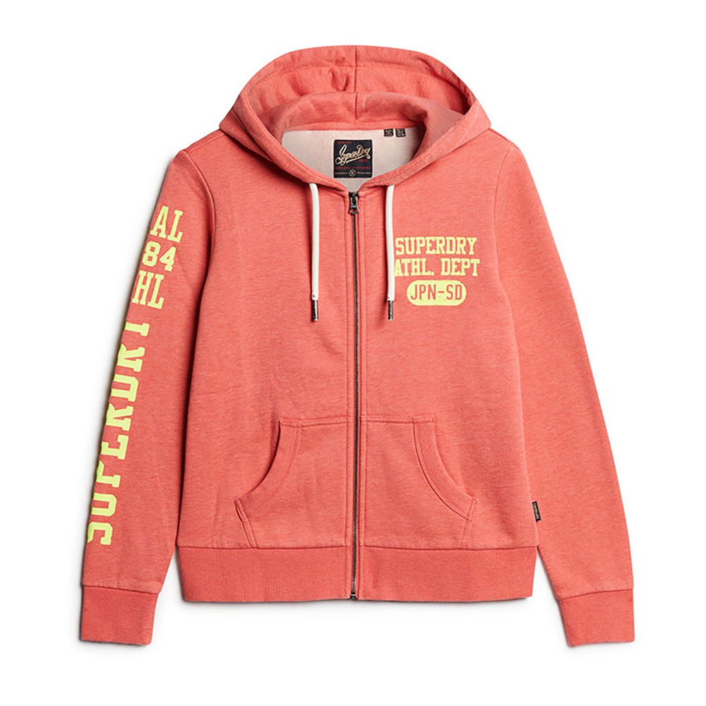 

Толстовка Superdry Super Athletic Graphic Full Zip, оранжевый