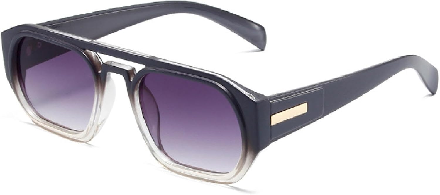 

Ретро солнцезащитные очки с двойными перемычками, многоугольные, женские, модные, оранжевые, с защитой от УФ-излучения UV400, мужские, прозрачные generic, Grey Grey Gradient