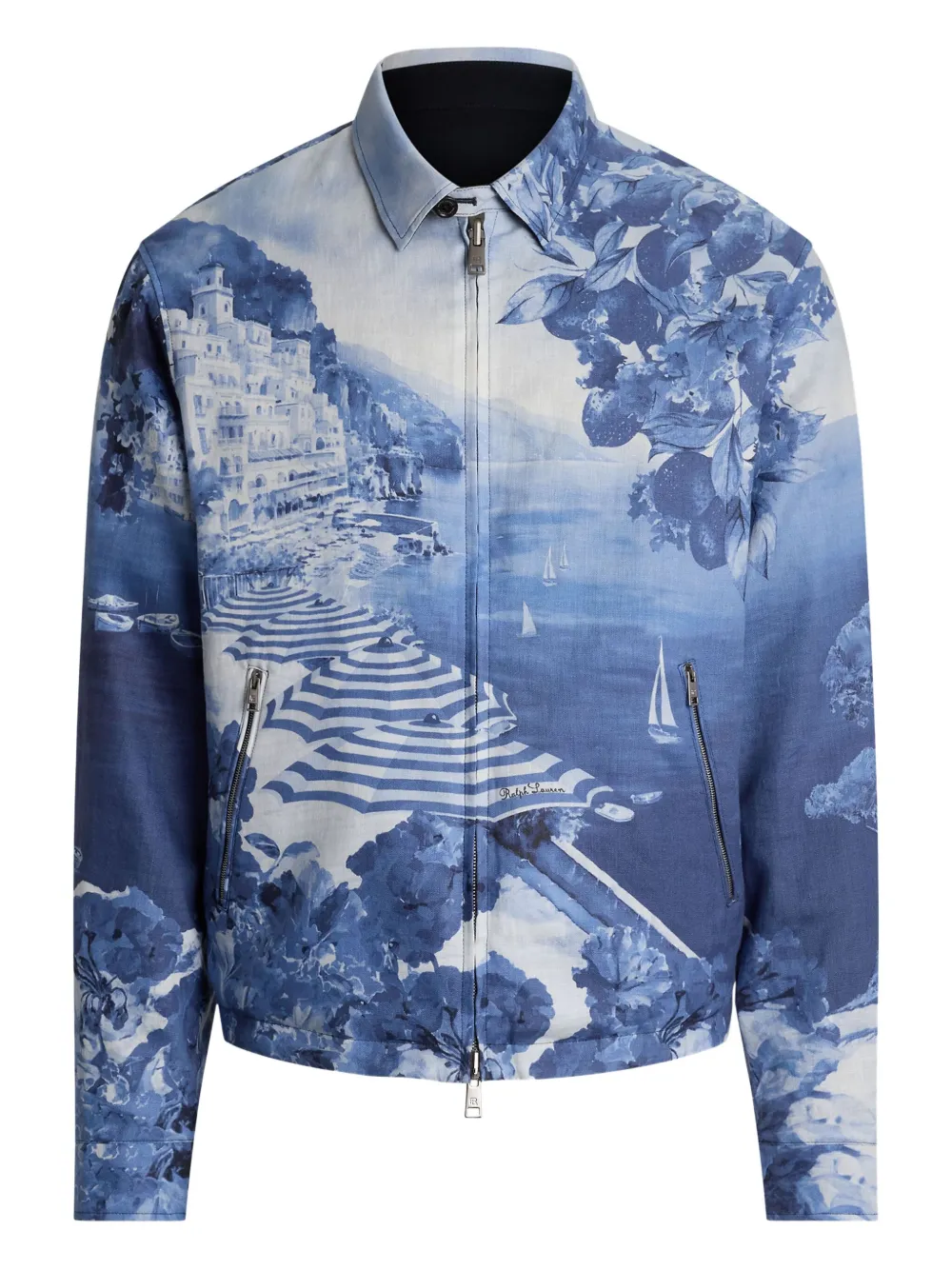 

Куртка с графичным принтом Ralph Lauren Purple Label, синий