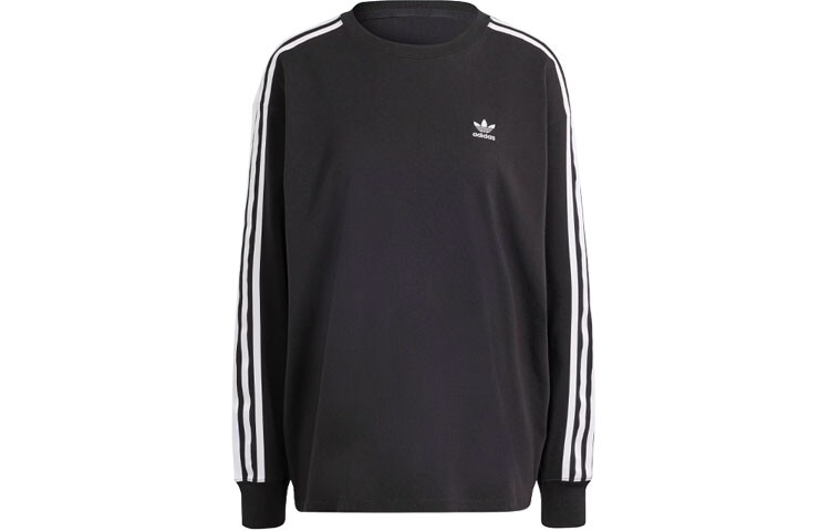 Футболка с тремя полосками, женская, черная Adidas Originals
