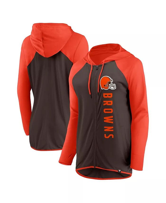 

Женская коричневая, оранжевая толстовка с капюшоном Cleveland Browns Forever Fan Full-Zip Fanatics