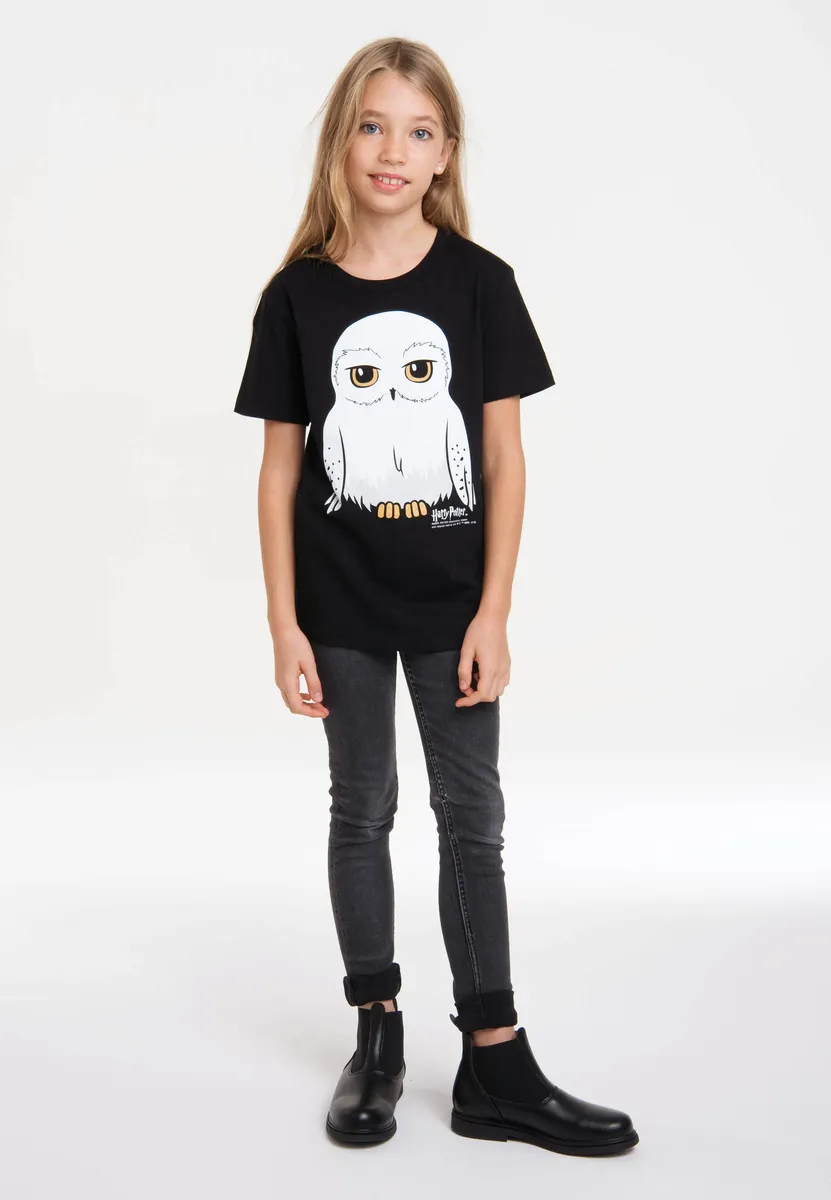 Футболка Logoshirt "Гарри Поттер – Хедвиг" с лицензионным принтом, черно-белый — фото 3