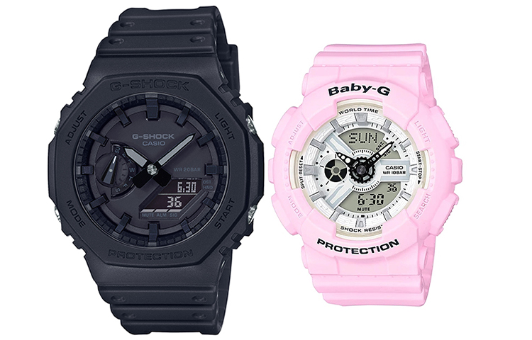 

CASIO Часы Unisex Pair Table Series Black Watch, Black Dial+Pink Strap (Matching Pair)