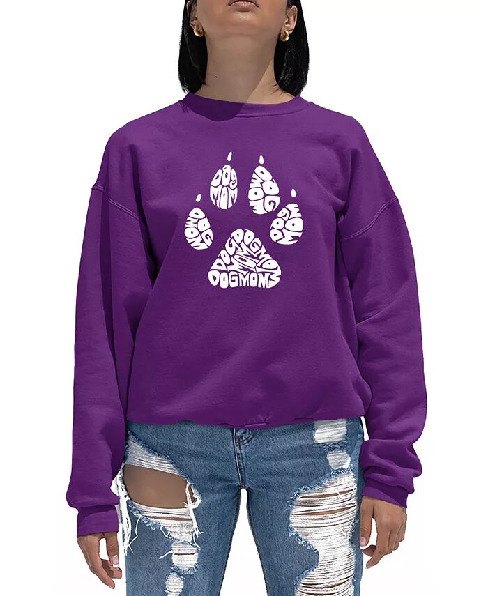 

Женская толстовка Word Art Crewneck Dog Mom LA Pop Art, фиолетовый