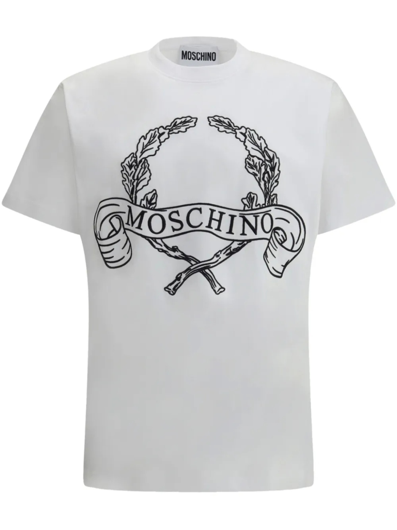 

Футболка с принтом логотипа Moschino, белый