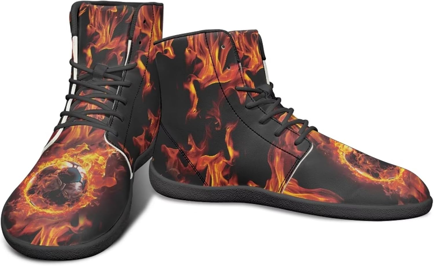 

Кроссовки-босоножки с высоким верхом для мужчин, минималистичная обувь для бега с резиновой подошвой для заземления Watdotory, Burning Flame Soccer Design