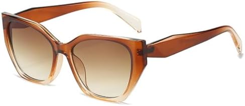 

Солнцезащитные очки в стиле ретро Polygon 2027 для женщин, модные двухцветные очки с защитой от УФ-излучения UV400 для мужчин, прозрачные линзы Ocean MTZJH, Tea Tea Gradient