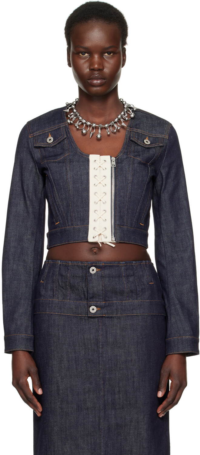 

Синяя джинсовая куртка «The Contrasting Lace-Up» Jean Paul Gaultier