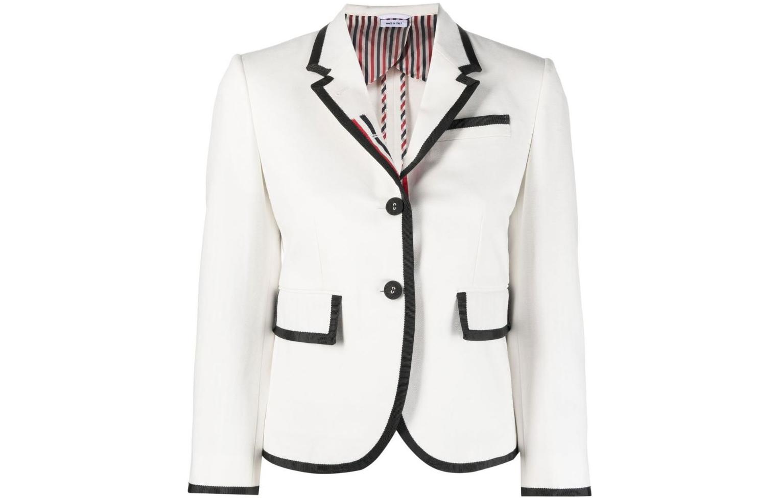 

THOM BROWNE Жакет с отделкой из репсовой ленты, White
