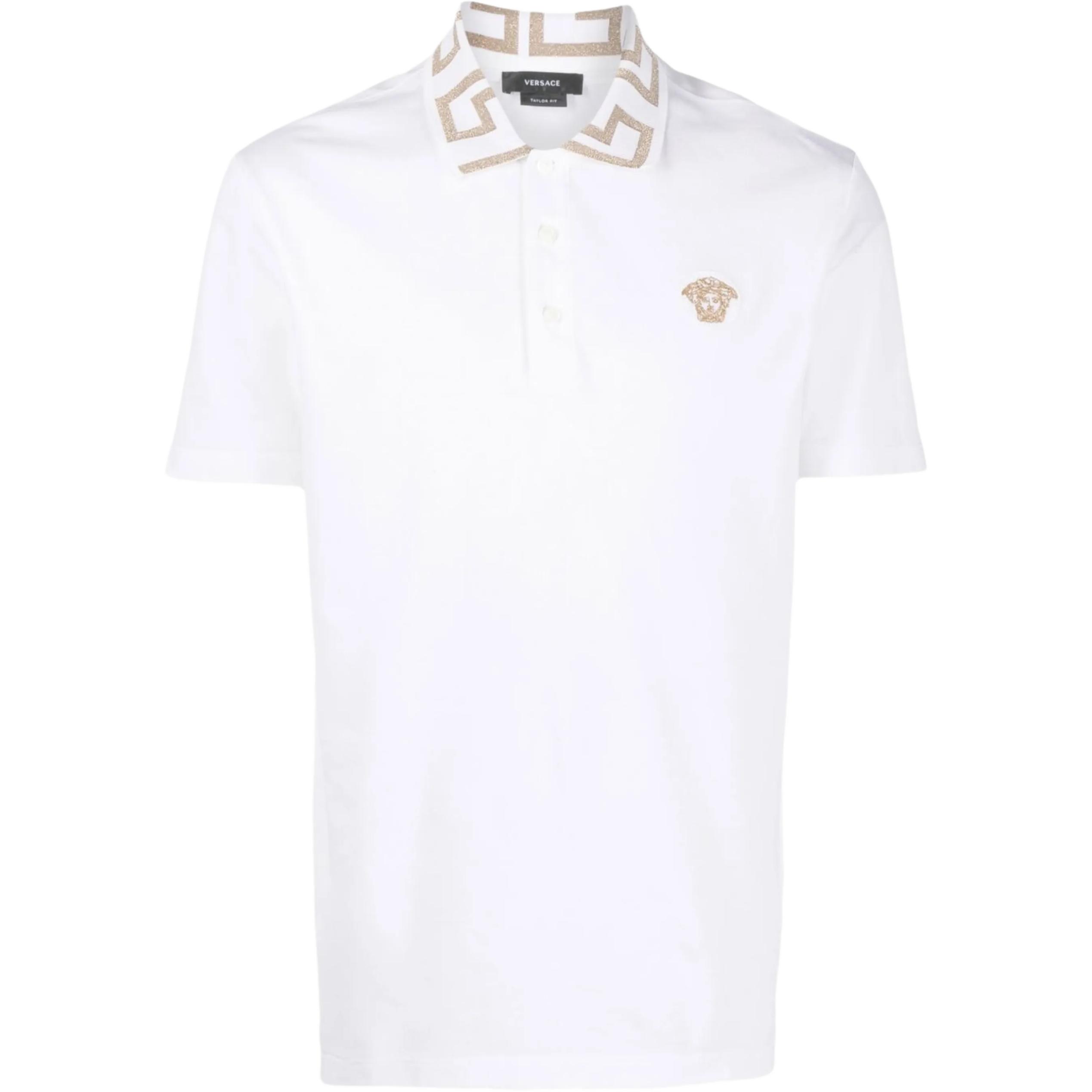 

Рубашка-поло Greca с короткими рукавами VERSACE, белый