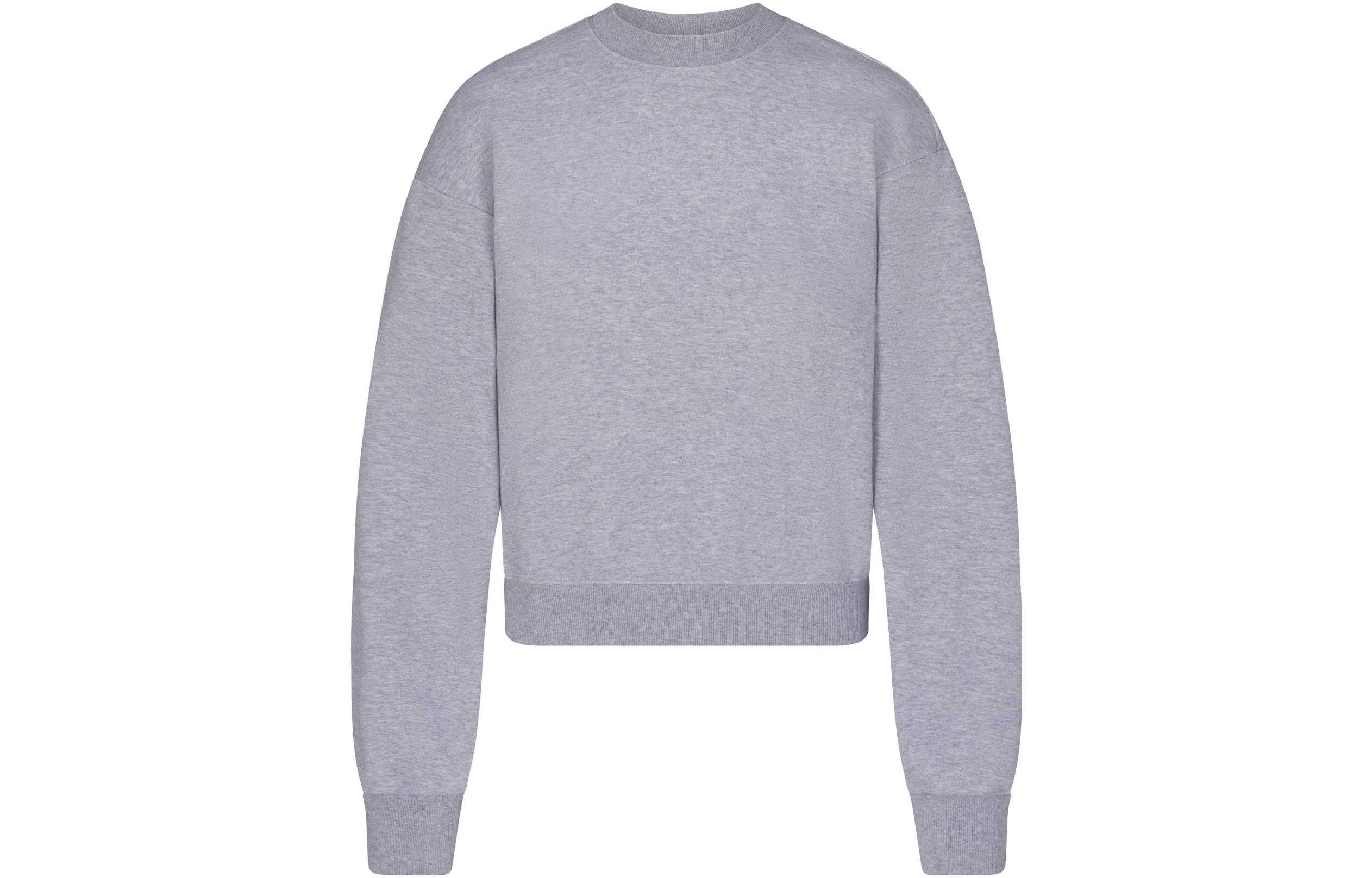

Свитер SKIMS COTTON FLEECE CLASSIC CREWNECK женский в цвете вересково-серый