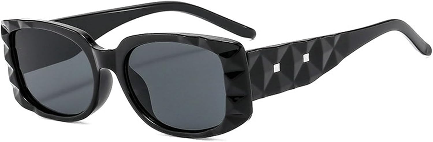 

Солнцезащитные очки Helena Luxury Rectangle для женщин и мужчин, модные, винтажные, с заклепками, популярные в стиле панк, с защитой от УФ-излучения UV400, модель S67, C1