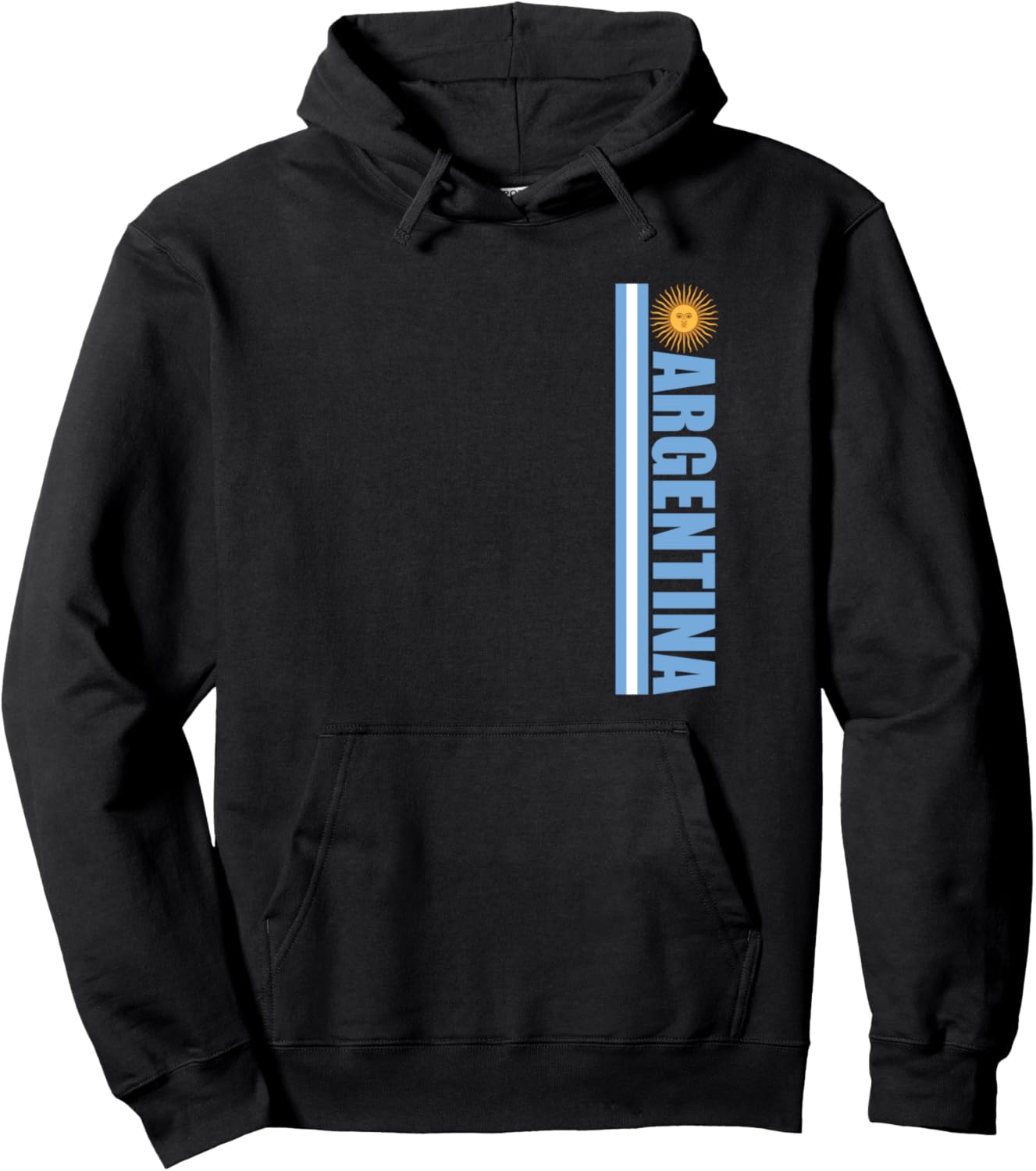 

Футболка с вертикальным изображением флага Аргентины и надписью «Солнце мая», черная Sol De Mayo Apparel