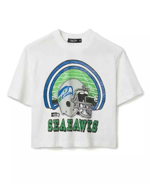 

Женская футболка с высоким воротником для игры команды НФЛ "Сиэтл Сихокс". Junk Food Clothing, белый