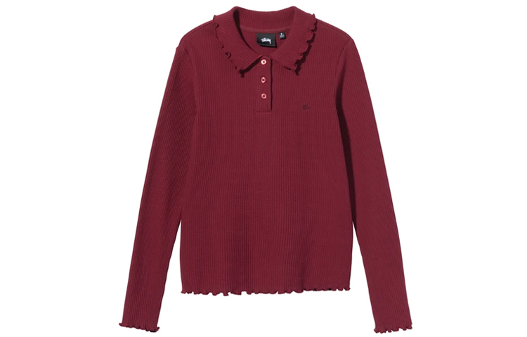 

Футболка поло Stussy, темно-красная