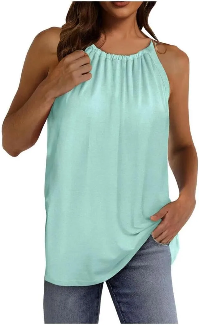 

Женская майка-туника 2025 летняя бесшовная свободного кроя