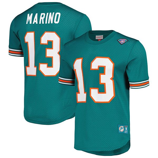 

Мужская футболка Dan Marino Aqua Miami Dolphins с именем и номером игрока Mitchell & Ness