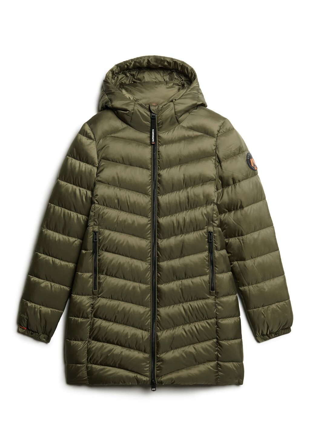 

Зимнее пальто HOODED FUJI MID PADDED Superdry, зеленый