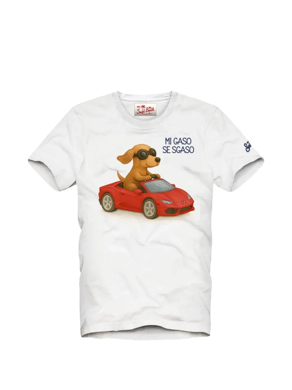 Футболка на основе хлопка Mi Gaso Se Sgaso MC2 Saint Barth Kids, белый