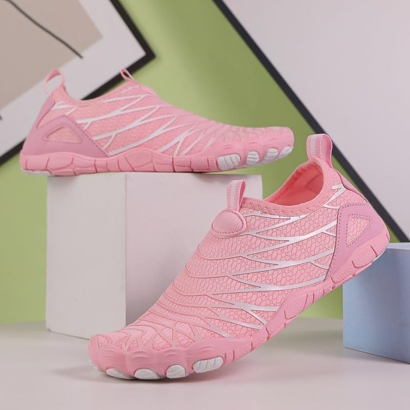 Женские кроссовки Pro Barefoot, противоскользящие, спортивные, водонепроницаемые для трейлраннинга, здоровая обувь, кроссовки с поддержкой свода стопы, унисекс Ayziemezm, розовый — фото 4