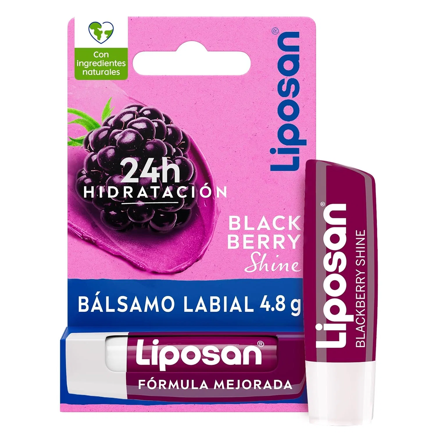 Бальзам для губ Liposan Blackberry Shine с ароматом ежевики (4.8 г) Liposan