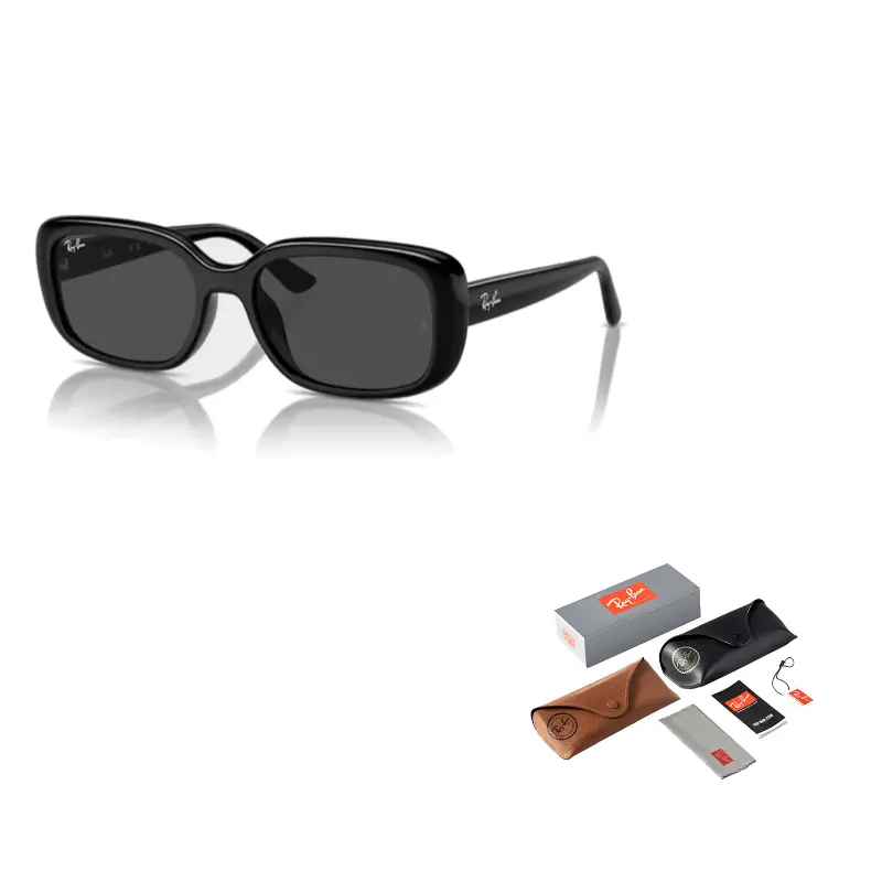 

RayBan Прямоугольные солнцезащитные очки унисекс черные, Black