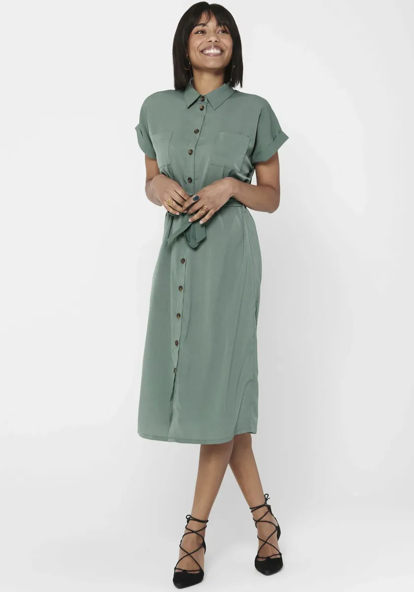 

Платье-рубашка ONLY "ONLHANNOVER S/S SHIRT DRESS NOOS WVN", цвет Laurel Wreath