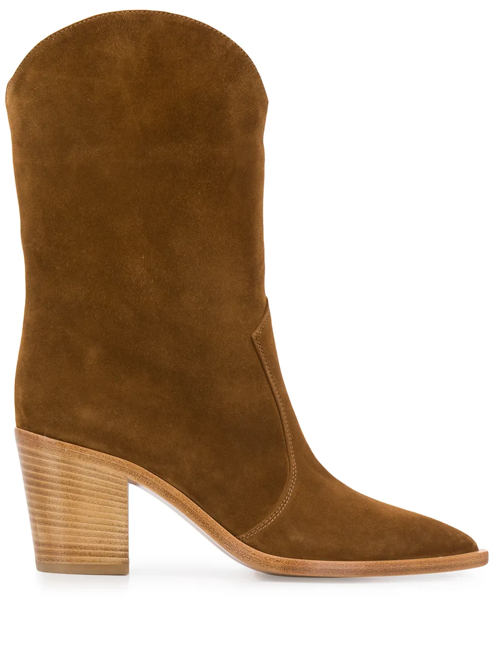 Ковбойские ботинки на каблуке Gianvito Rossi, коричневый
