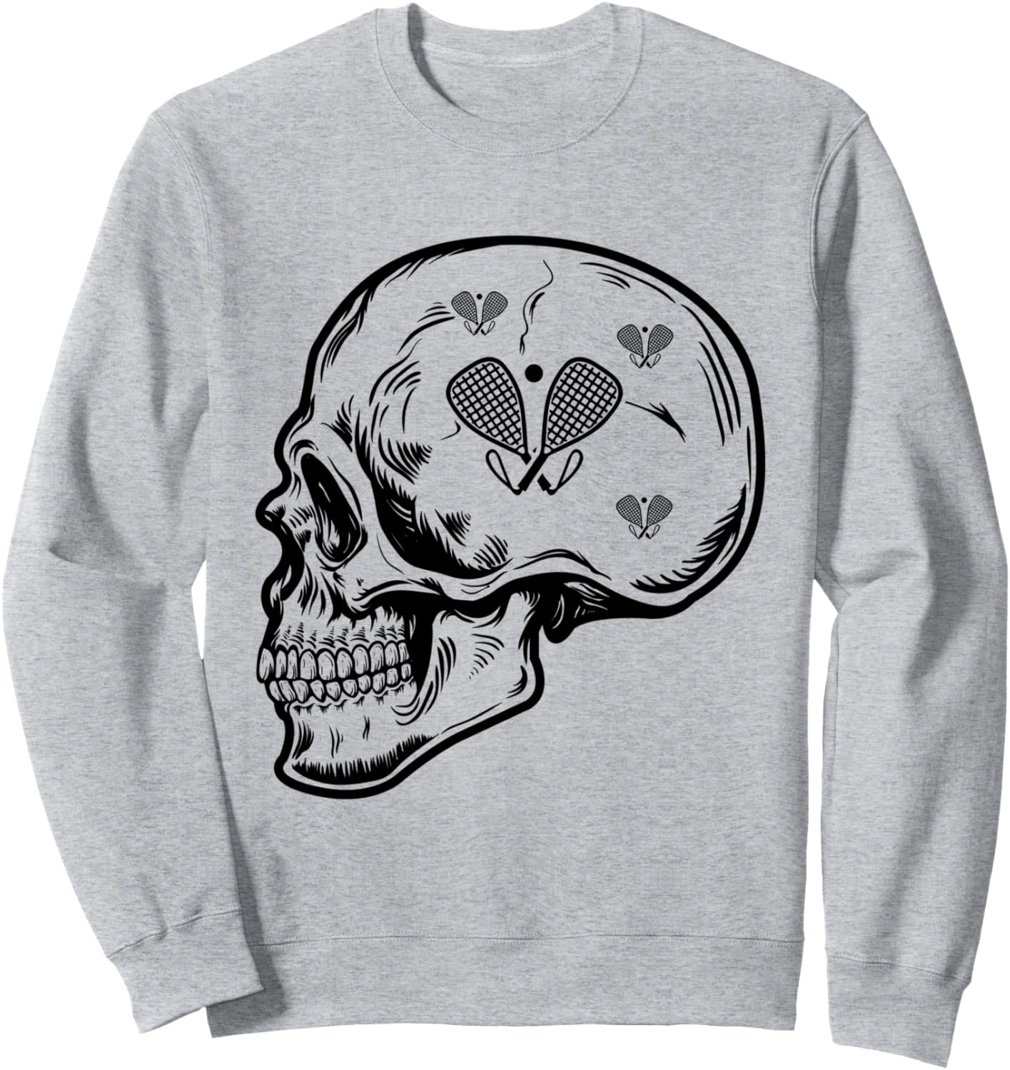 

Забавная толстовка с изображением головы, играющей в ракетбол Racquetball Game Racquetball Sport, серый