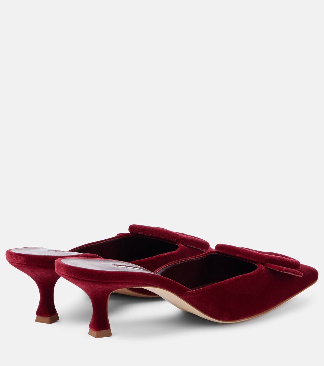Мюли Maysale 50 бархатные Manolo Blahnik, цвет 6037 dred — фото 2