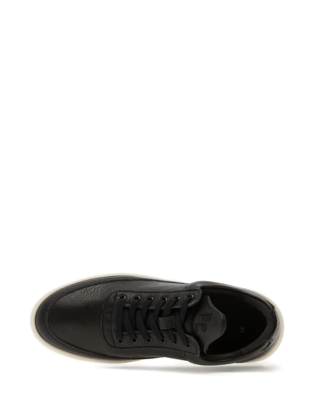 Низкие кеды из зернистой кожи Filling Pieces, черный — фото 4