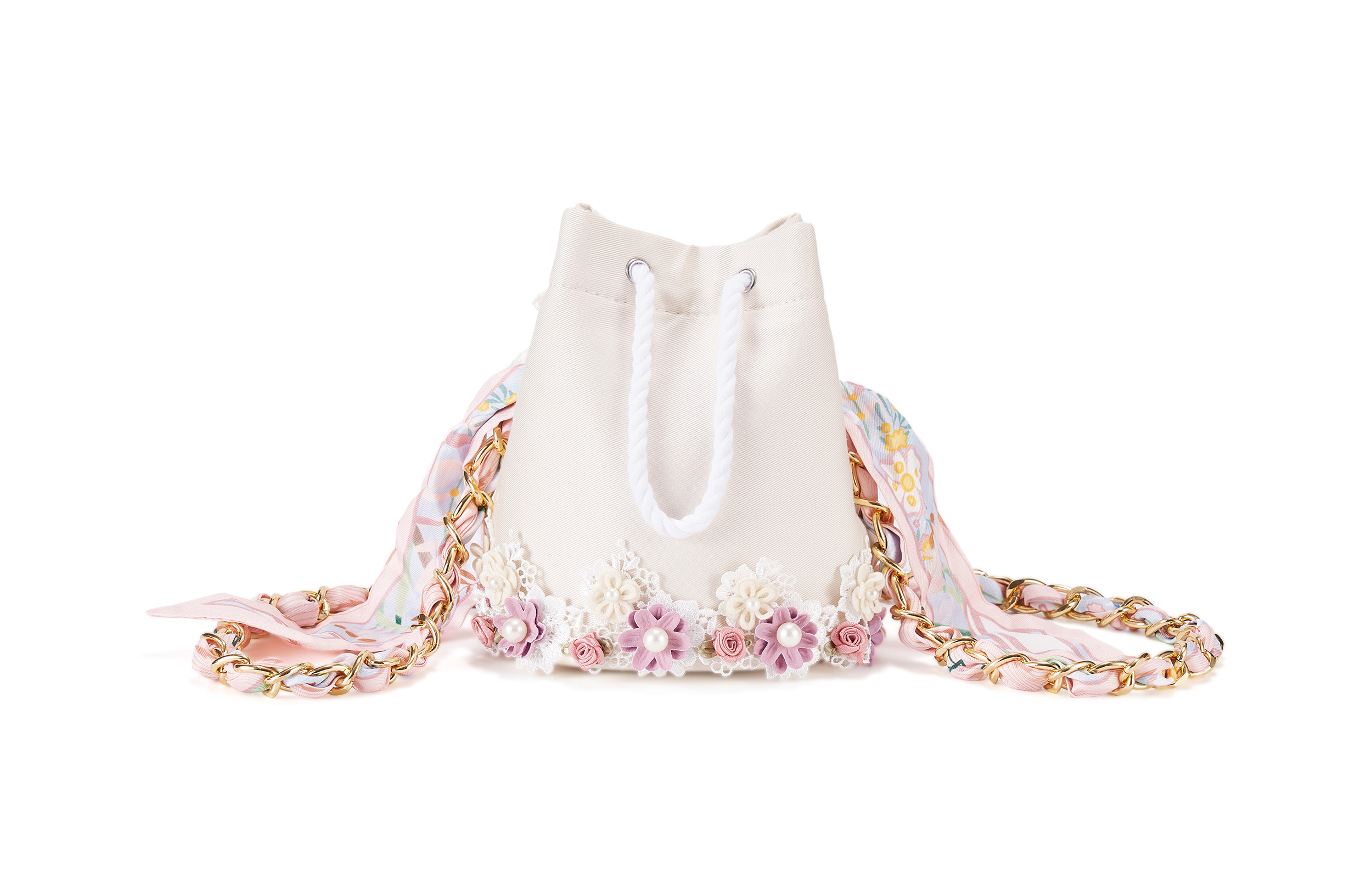 DIOR Индивидуальная косметичка creation singularity, ravishing, summer, storage, canvas bucket bag, коричнево-розовая — фото 4