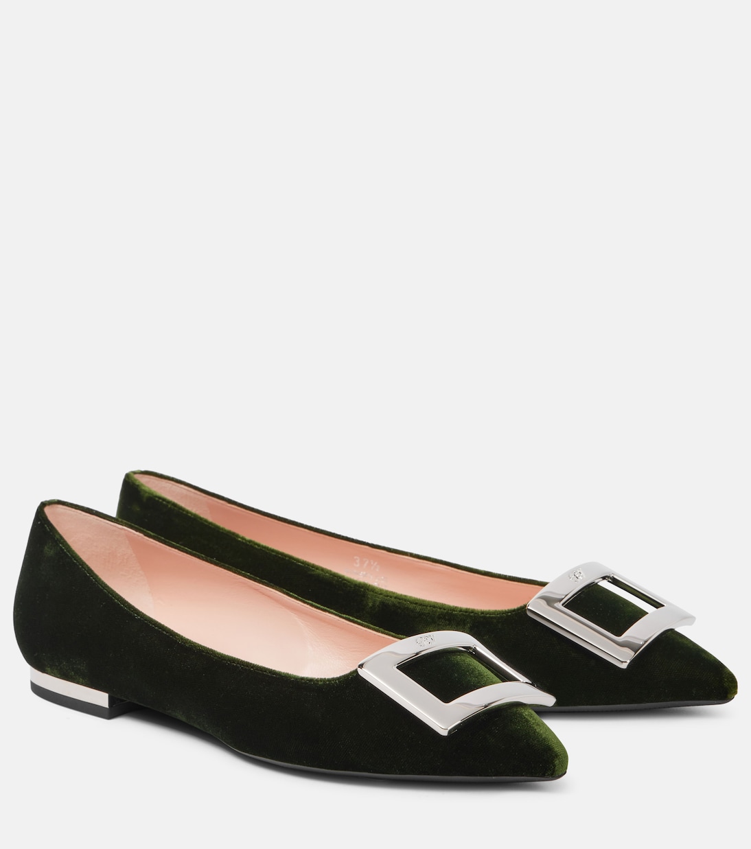 Балетки с отделкой из искусственного меха Roger Vivier, зеленый