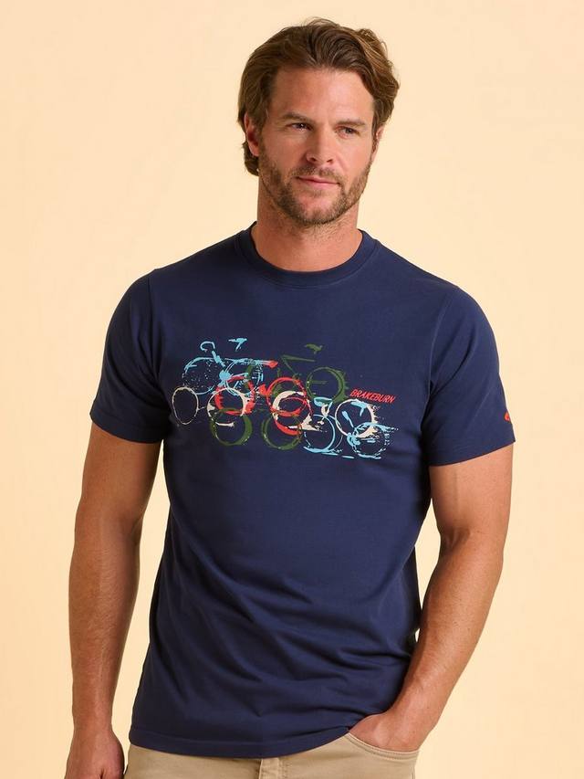 

Футболка Deepdale Cotton Regular Fit с коротким рукавом и принтом Brakeburn, Blue