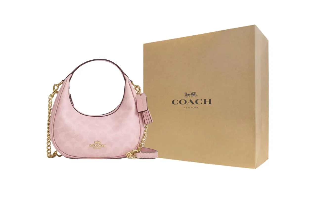 

COACH Кармен холщовая с кожаной сумка через плечо