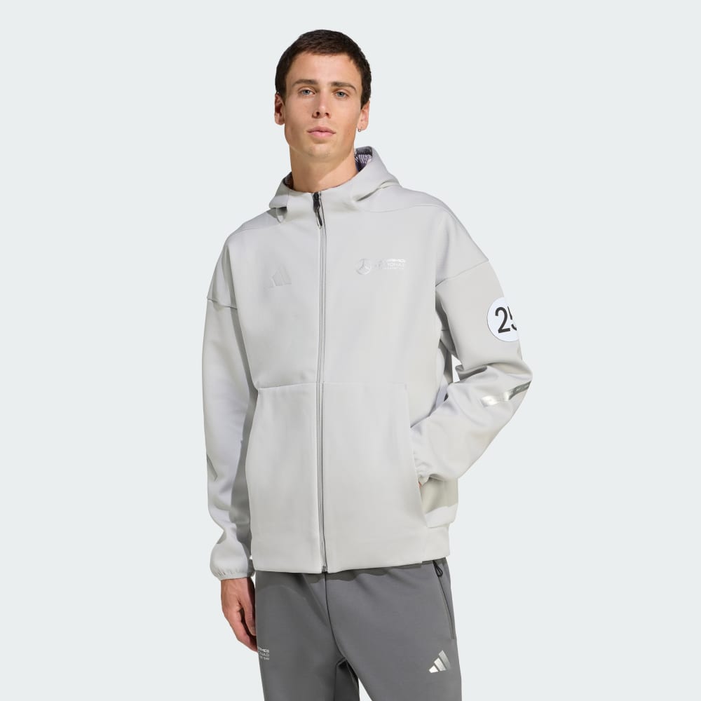 

Толстовка Adidas Mercedes - AMG Petronas Formula One Team Silver Arrows Full-Zip Hood, цвет Grey Two