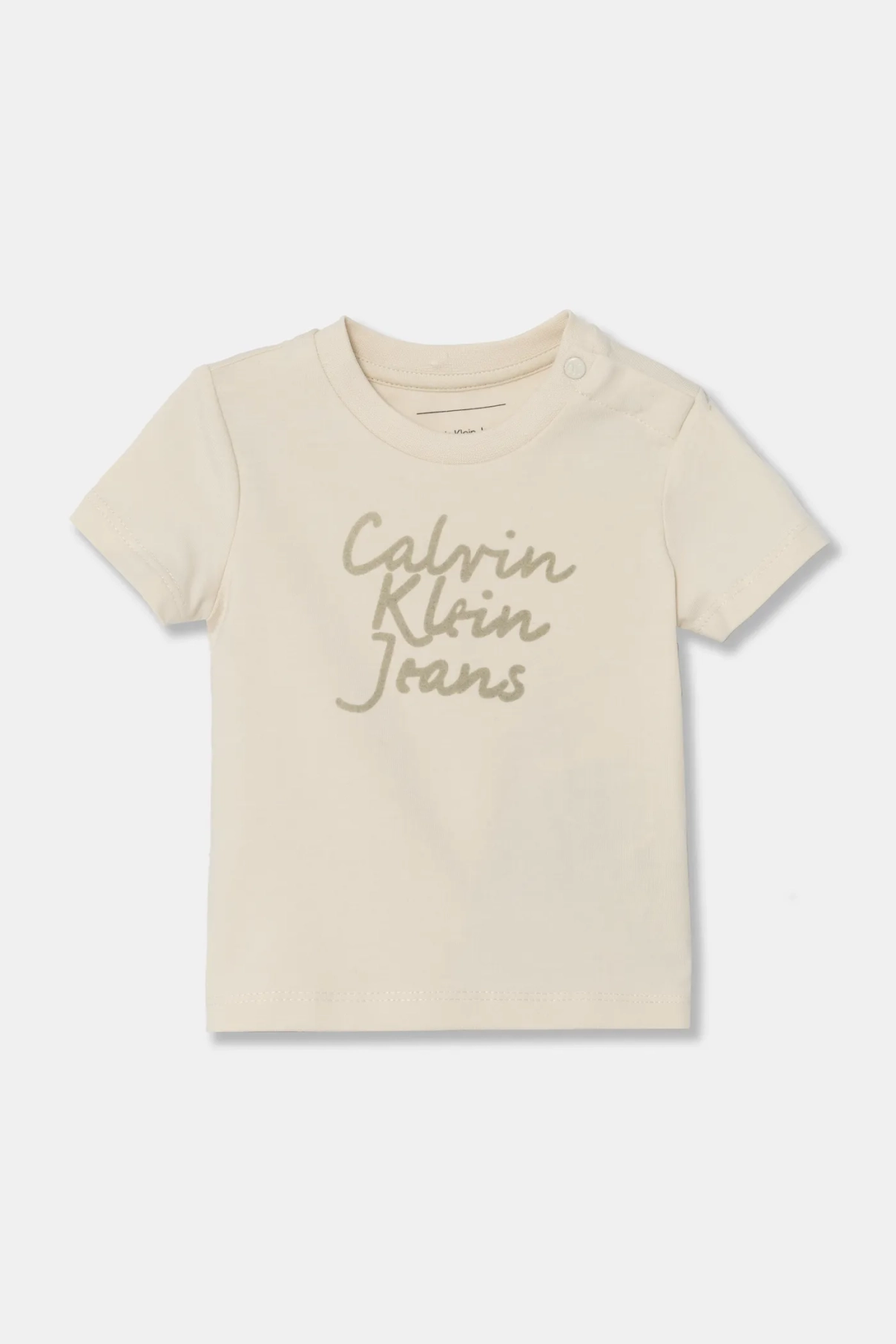 

Хлопковая футболка для детей Calvin Klein Jeans, бежевый